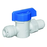 AQ-SEWBV1414-PP Fehér műanyag golyós csap 1/4″ cső és 1/4″ külső menetes csatlakozással 