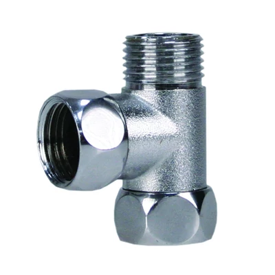 FT04 Krómozott sárgaréz “T” idom 1/2″ külső és 2 x 1/2″ belső menetes csatlakozással