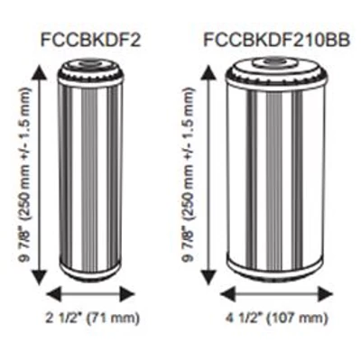 FCCBKDF210BB Háromlépcsős KDF szűrőbetétek Big Blue méretben
